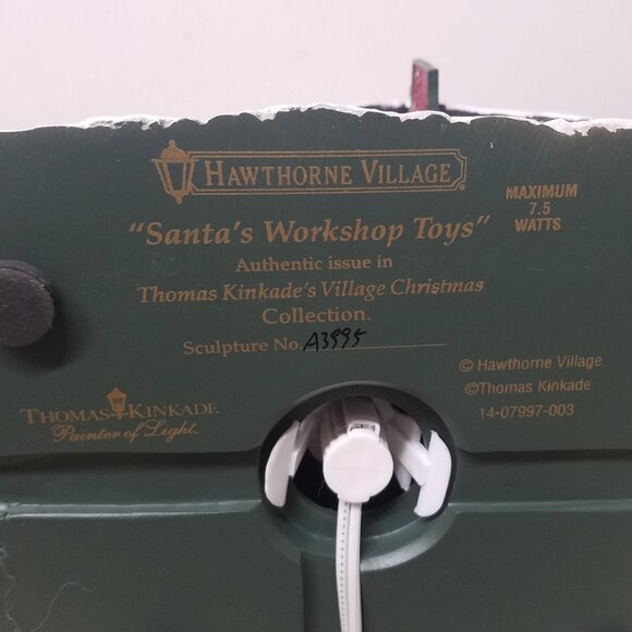 Hawthorn Village Thomas Kinkade Christmas Light Up Santa's Workshop - Picture 8 of 10